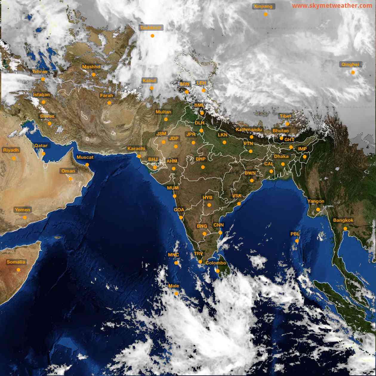 Latest INSAT Weather Satellite Image of India - Infrared Map - 17:00 IST on 9 February 2026