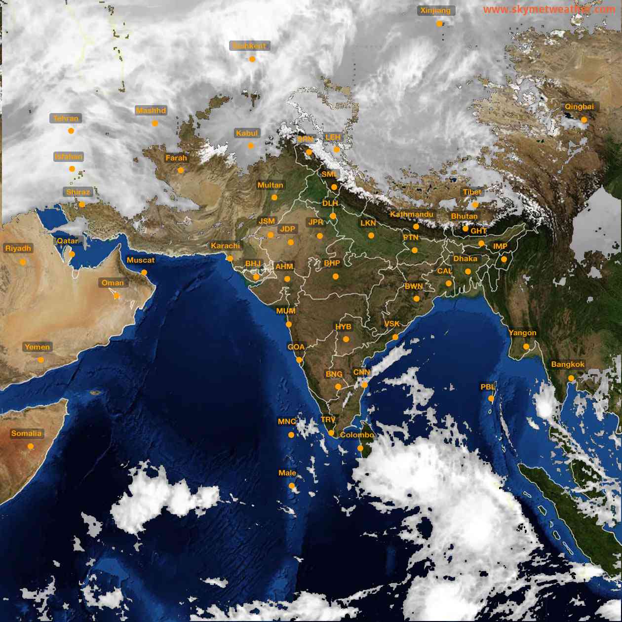 Latest INSAT Weather Satellite Image of India - Infrared Map - 10:00 IST on 11 February 2026