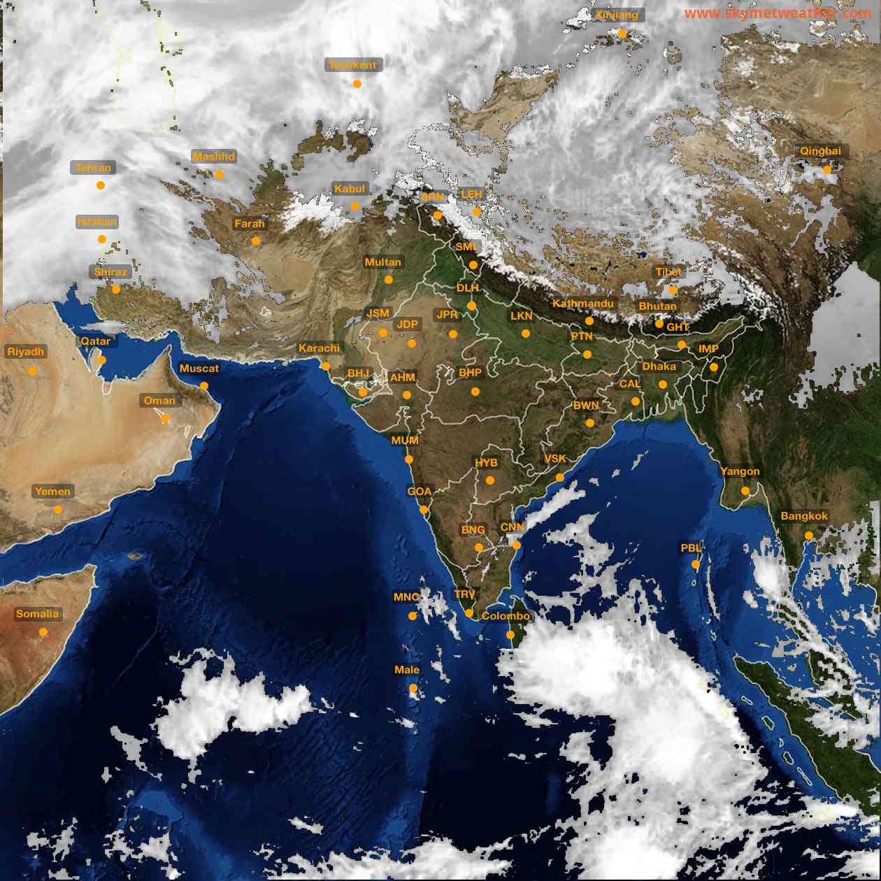 Latest INSAT Weather Satellite Image of India - Infrared Map - 11:00 IST on 11 February 2026