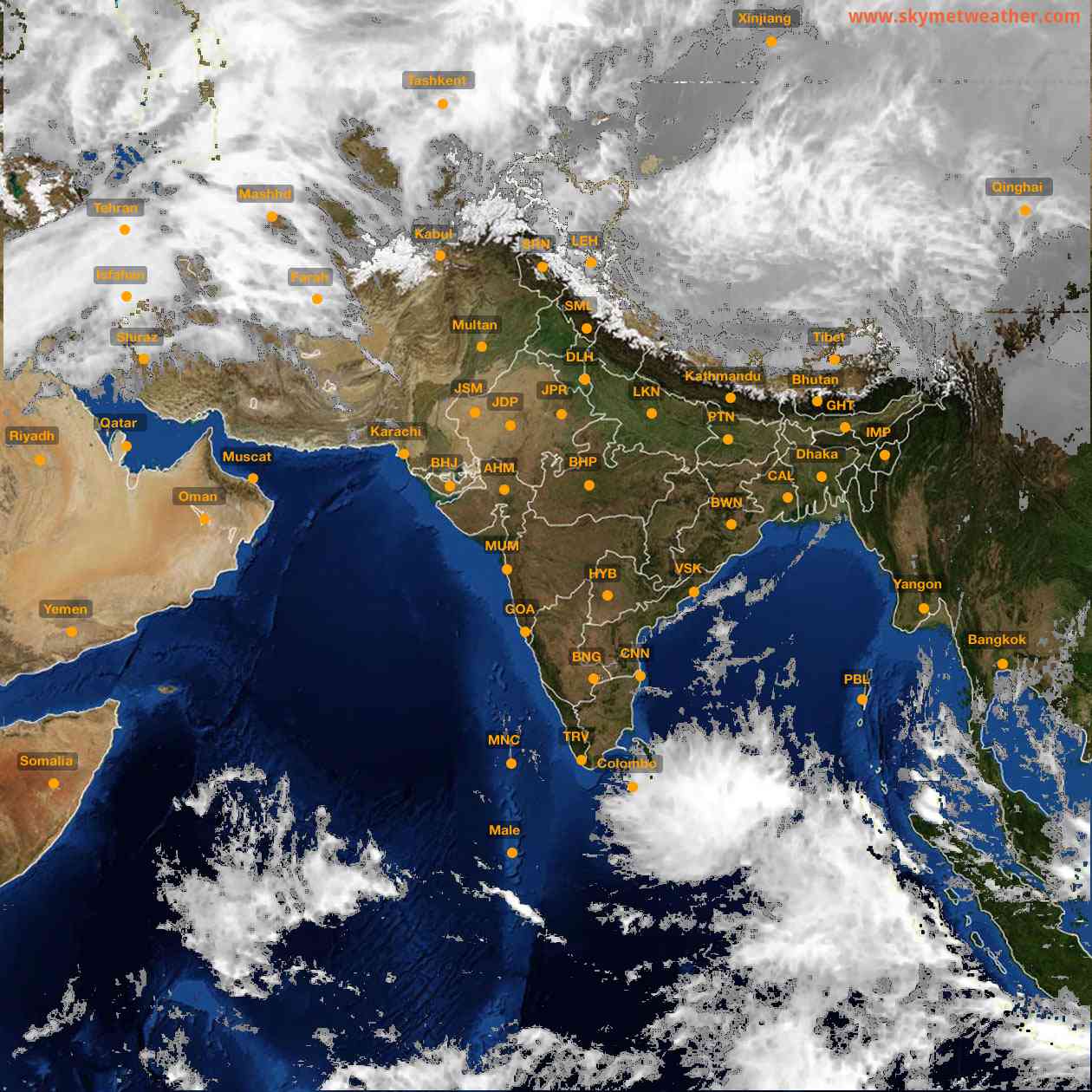 Latest INSAT Weather Satellite Image of India - Infrared Map - 17:00 IST on 11 February 2026