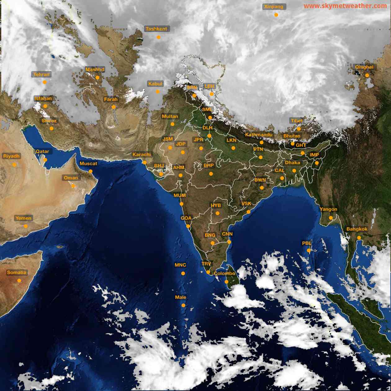 Latest INSAT Weather Satellite Image of India - Infrared Map - 08:00 IST on 14 February 2026