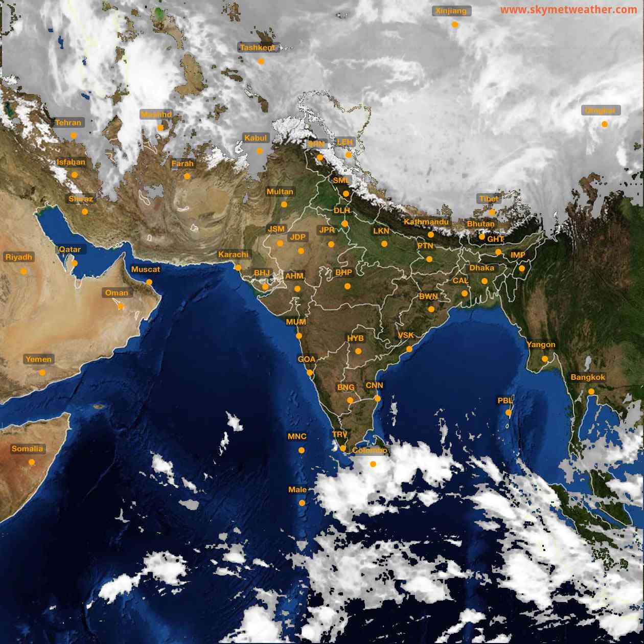 Latest INSAT Weather Satellite Image of India - Infrared Map - 05:00 IST on 15 February 2026