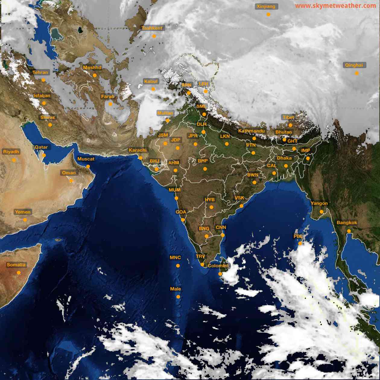 Latest INSAT Weather Satellite Image of India - Infrared Map - 03:00 IST on 17 February 2026