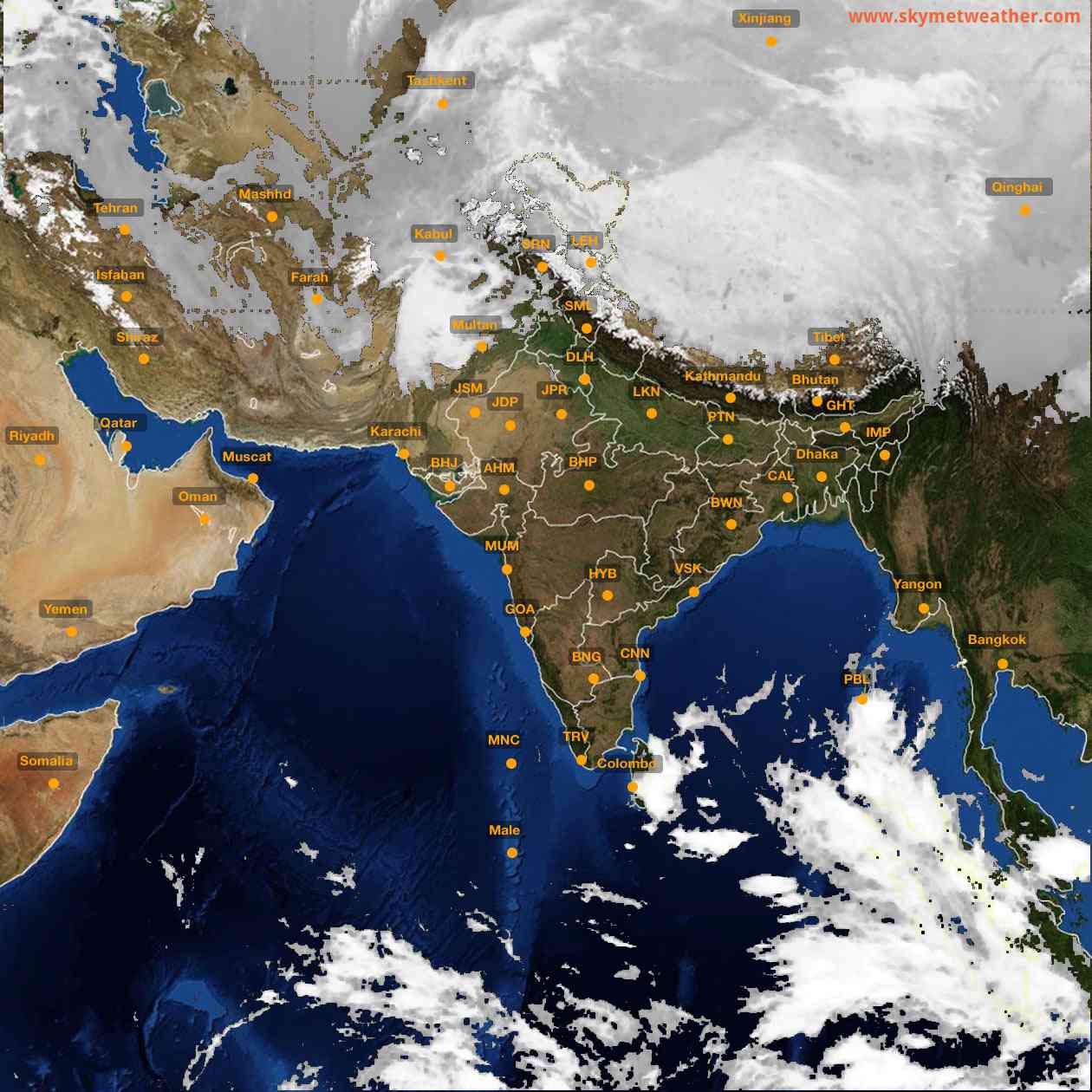 Latest INSAT Weather Satellite Image of India - Infrared Map - 04:00 IST on 17 February 2026