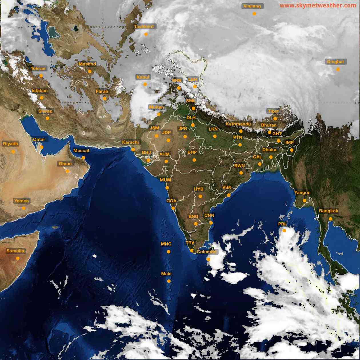 Latest INSAT Weather Satellite Image of India - Infrared Map - 05:00 IST on 17 February 2026