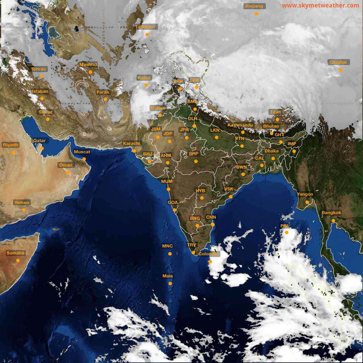 Latest INSAT Weather Satellite Image of India - Infrared Map - 06:00 IST on 17 February 2026
