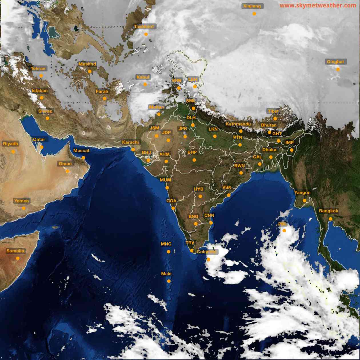 Latest INSAT Weather Satellite Image of India - Infrared Map - 07:00 IST on 17 February 2026
