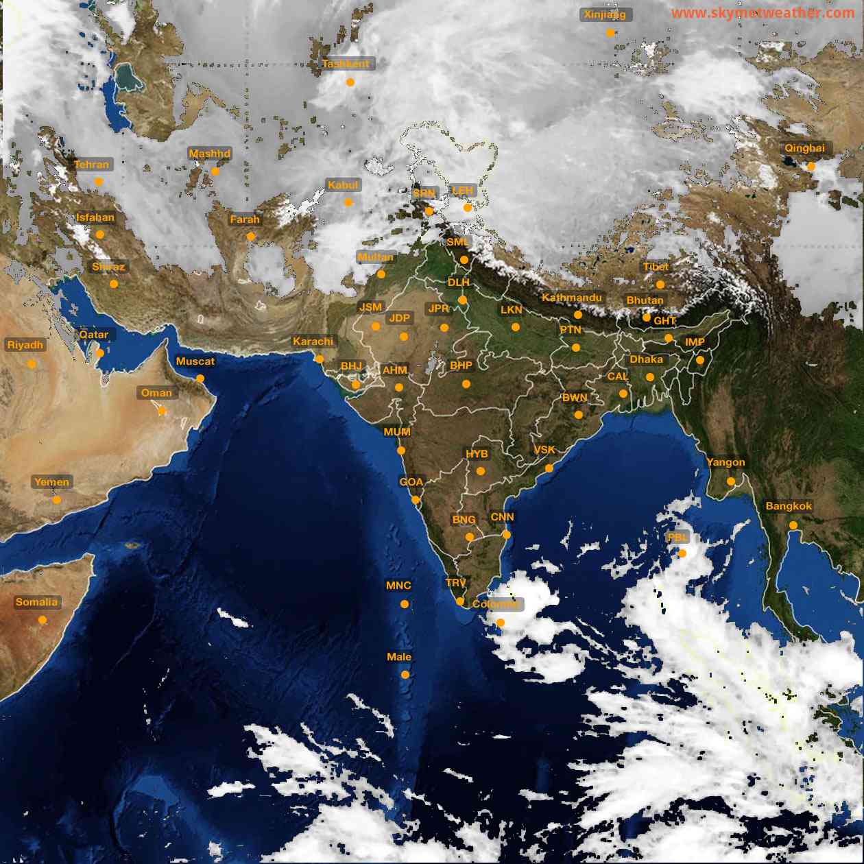 Latest INSAT Weather Satellite Image of India - Infrared Map - 09:00 IST on 17 February 2026