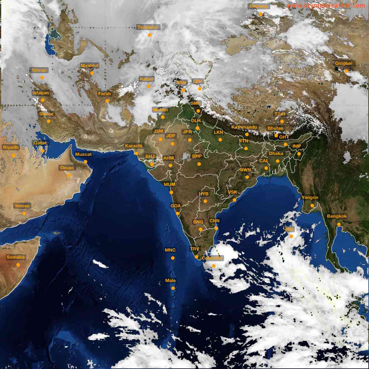 Latest INSAT Weather Satellite Image of India - Infrared Map - 10:00 IST on 17 February 2026