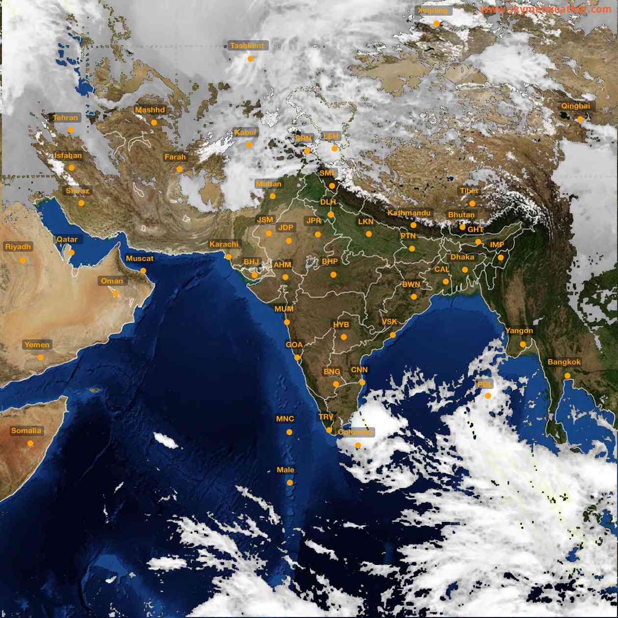Latest INSAT Weather Satellite Image of India - Infrared Map - 11:00 IST on 17 February 2026