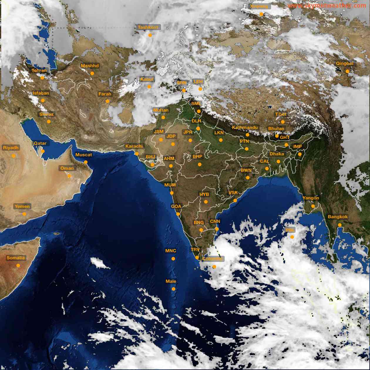 Latest INSAT Weather Satellite Image of India - Infrared Map - 12:00 IST on 17 February 2026