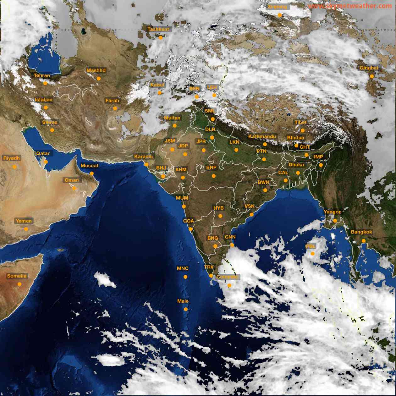 Latest INSAT Weather Satellite Image of India - Infrared Map - 14:00 IST on 17 February 2026