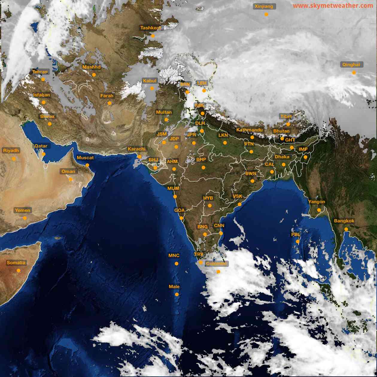 Latest INSAT Weather Satellite Image of India - Infrared Map - 02:00 IST on 18 February 2026