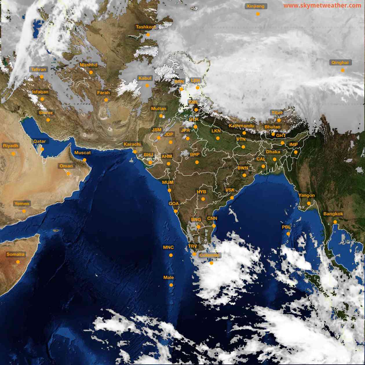 Latest INSAT Weather Satellite Image of India - Infrared Map - 04:00 IST on 18 February 2026