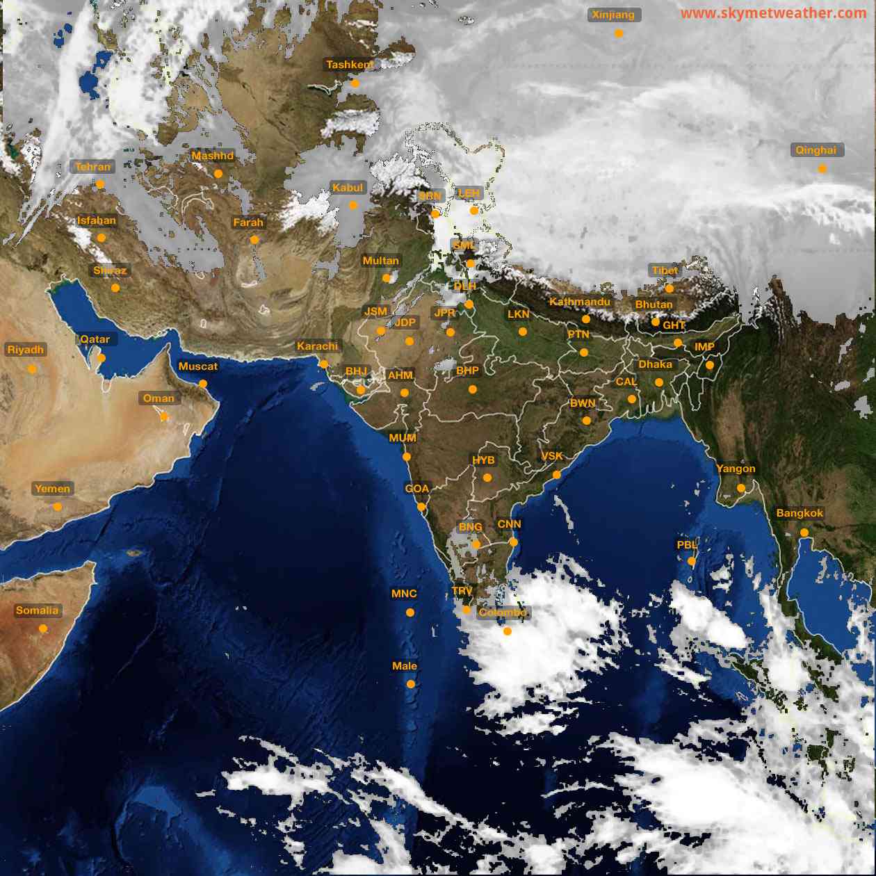 Latest INSAT Weather Satellite Image of India - Infrared Map - 05:00 IST on 18 February 2026