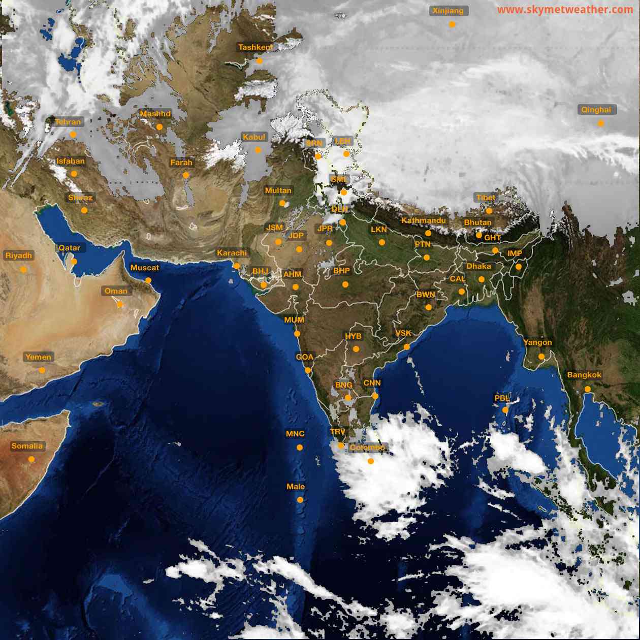 Latest INSAT Weather Satellite Image of India - Infrared Map - 06:00 IST on 18 February 2026