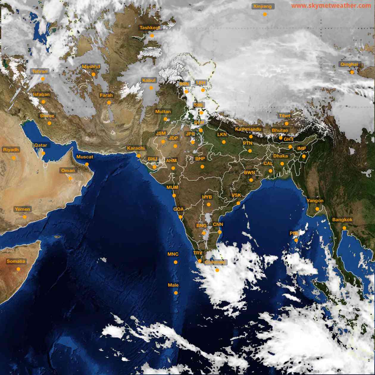 Latest INSAT Weather Satellite Image of India - Infrared Map - 08:00 IST on 18 February 2026