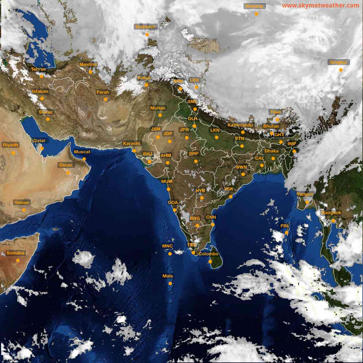 Latest INSAT Weather Satellite Image of India - Infrared Map - 18:00 IST on 25 February 2026