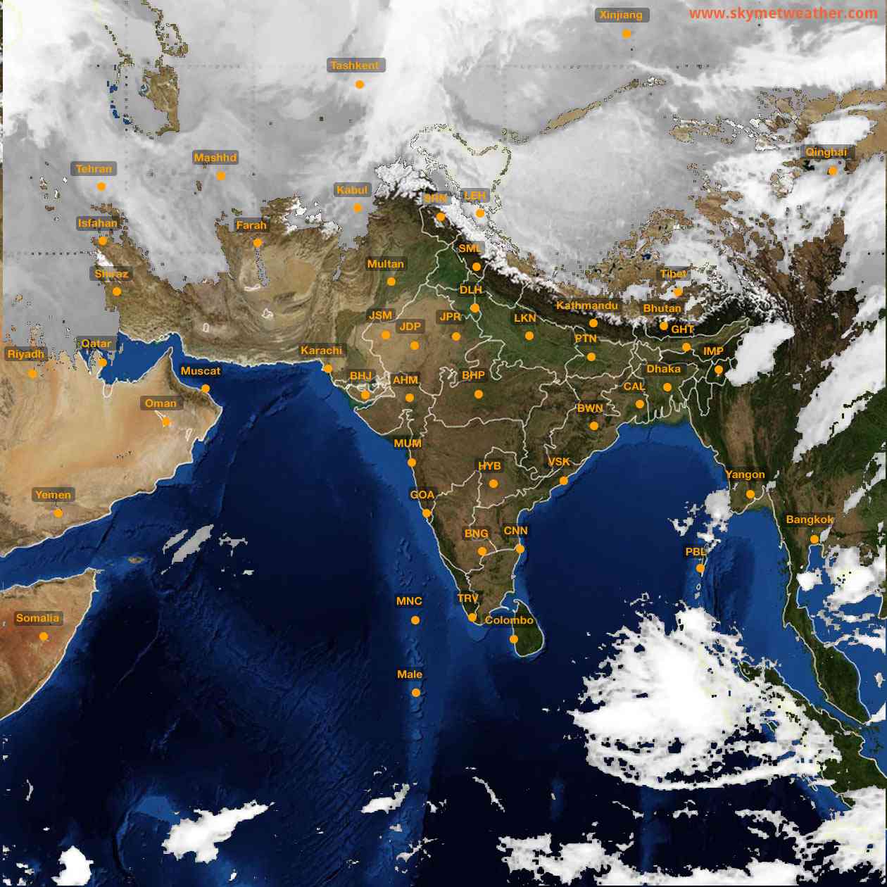Latest INSAT Weather Satellite Image of India - Infrared Map - 09:00 IST on 26 February 2026