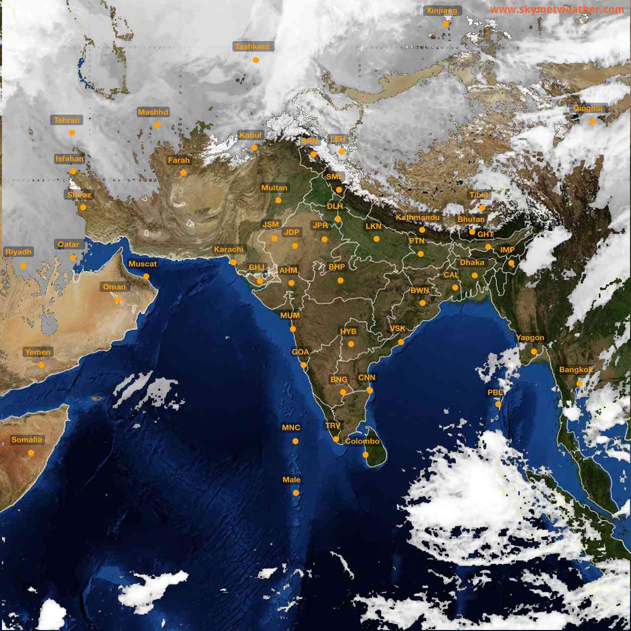 Latest INSAT Weather Satellite Image of India - Infrared Map - 10:00 IST on 26 February 2026