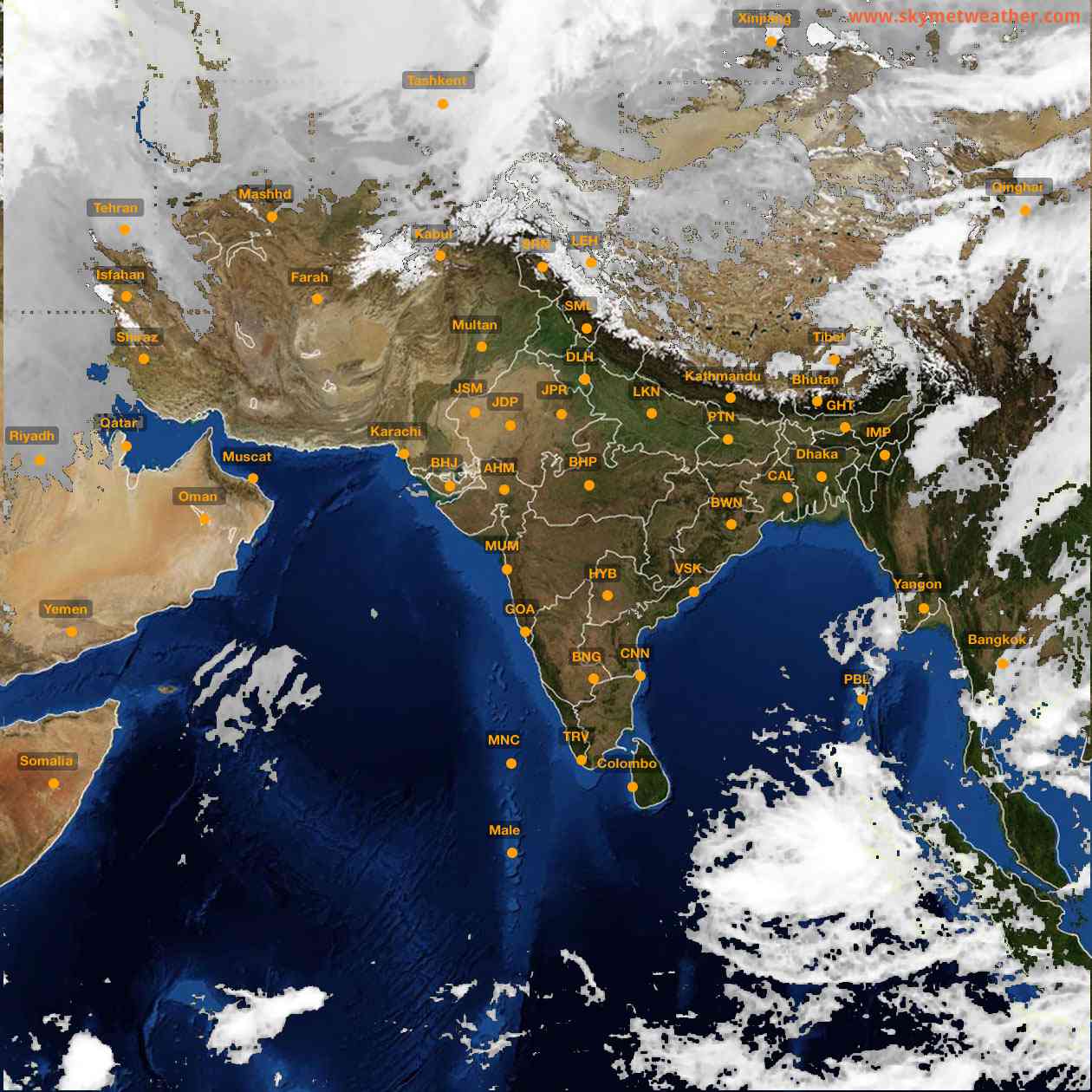 Latest INSAT Weather Satellite Image of India - Infrared Map - 11:00 IST on 26 February 2026