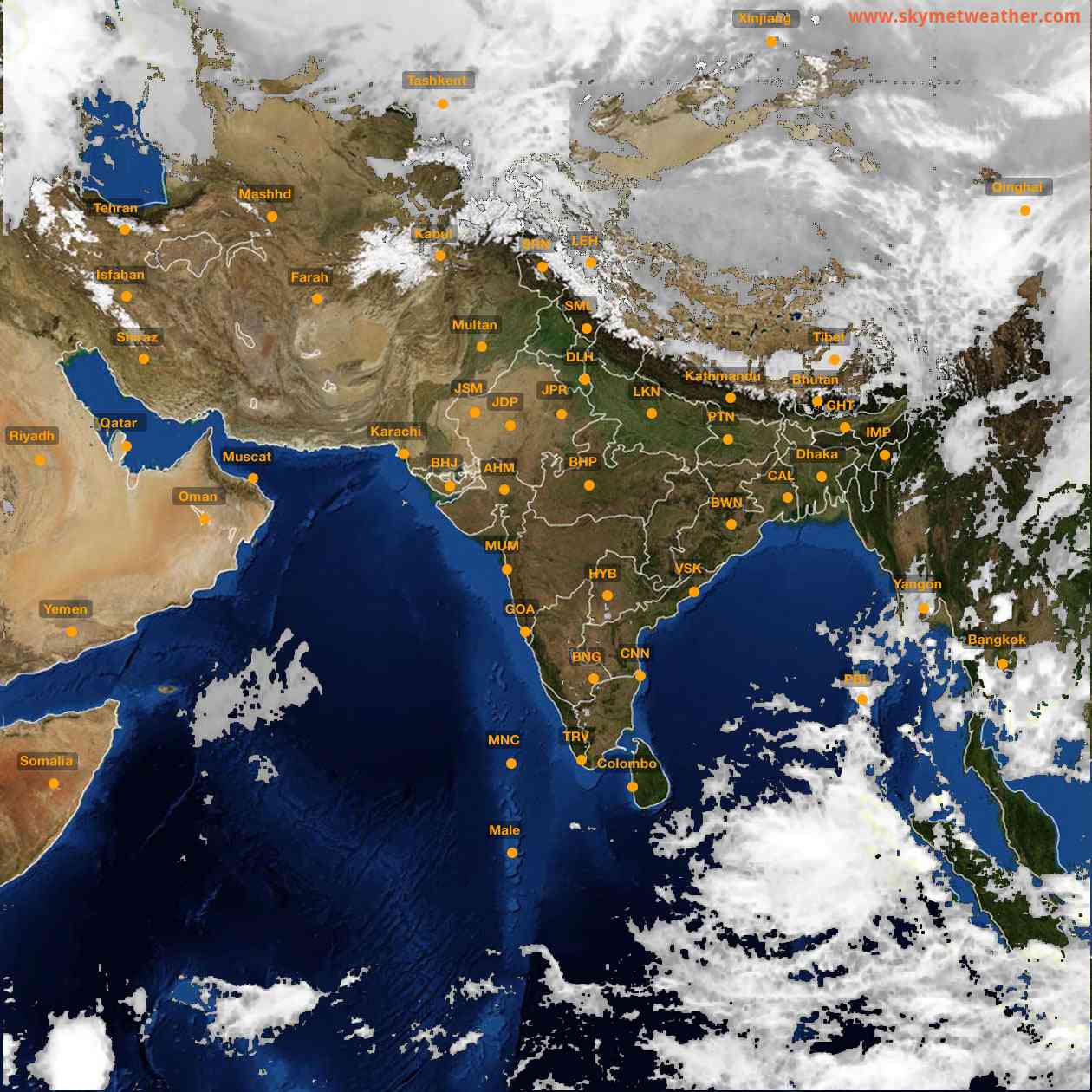 Latest INSAT Weather Satellite Image of India - Infrared Map - 15:00 IST on 26 February 2026