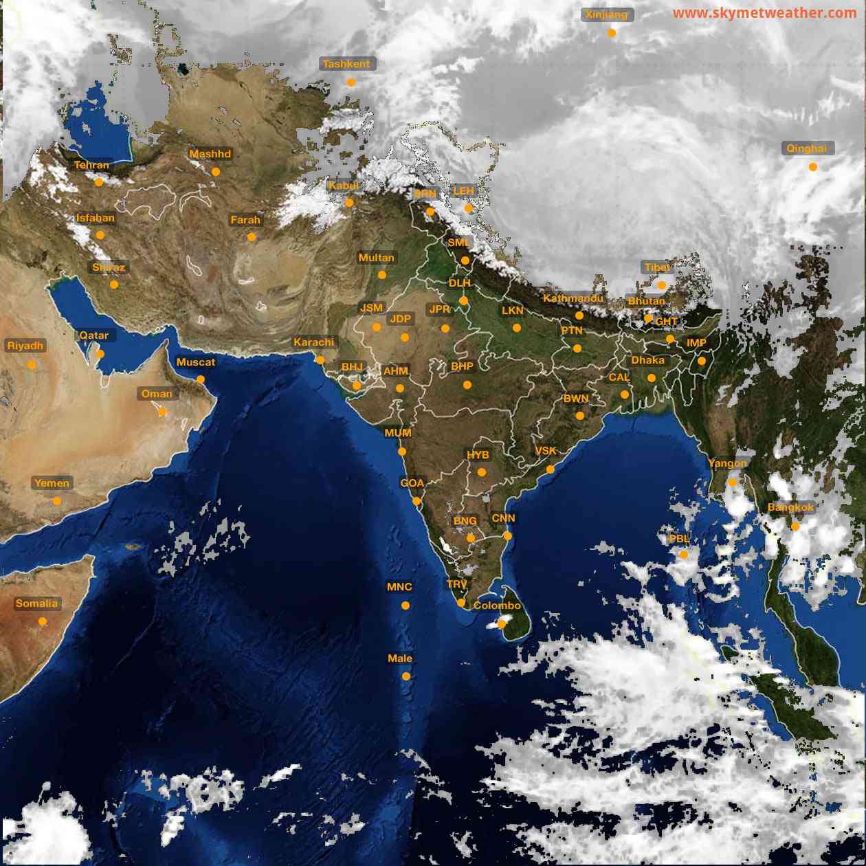 Latest INSAT Weather Satellite Image of India - Infrared Map - 18:00 IST on 26 February 2026
