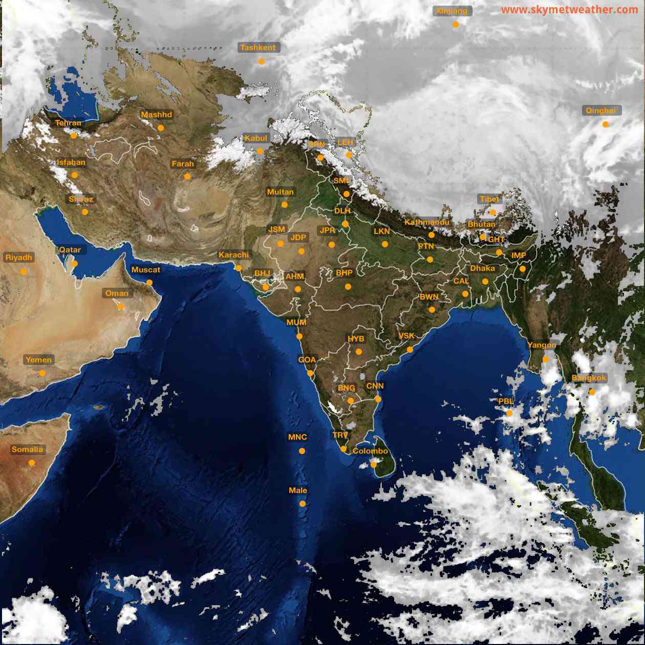 Latest INSAT Weather Satellite Image of India - Infrared Map - 19:00 IST on 26 February 2026