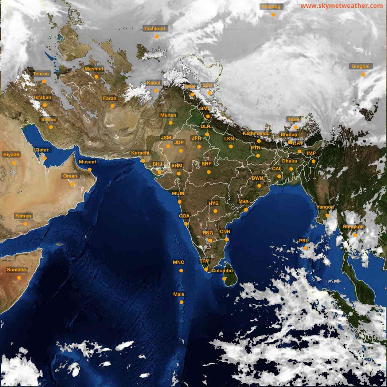 Latest INSAT Weather Satellite Image of India - Infrared Map - 21:00 IST on 26 February 2026