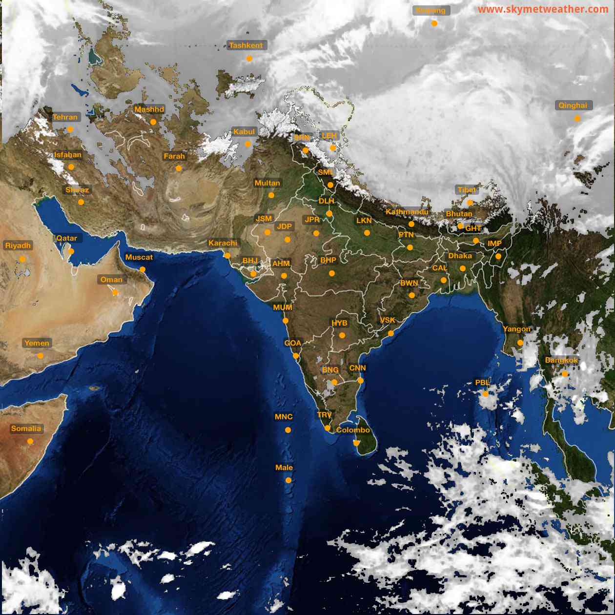 Latest INSAT Weather Satellite Image of India - Infrared Map - 22:00 IST on 26 February 2026