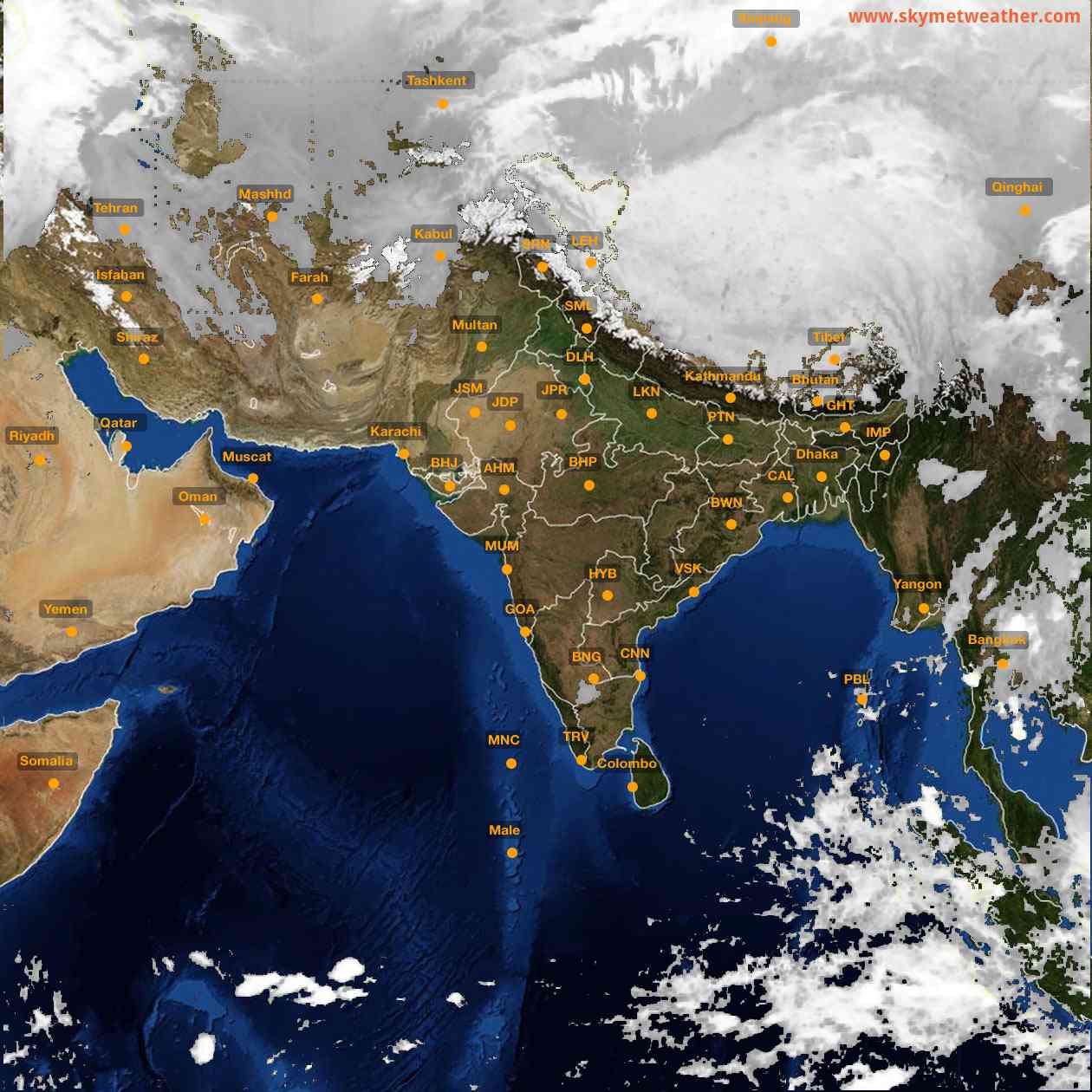 Latest INSAT Weather Satellite Image of India - Infrared Map - 02:00 IST on 27 February 2026