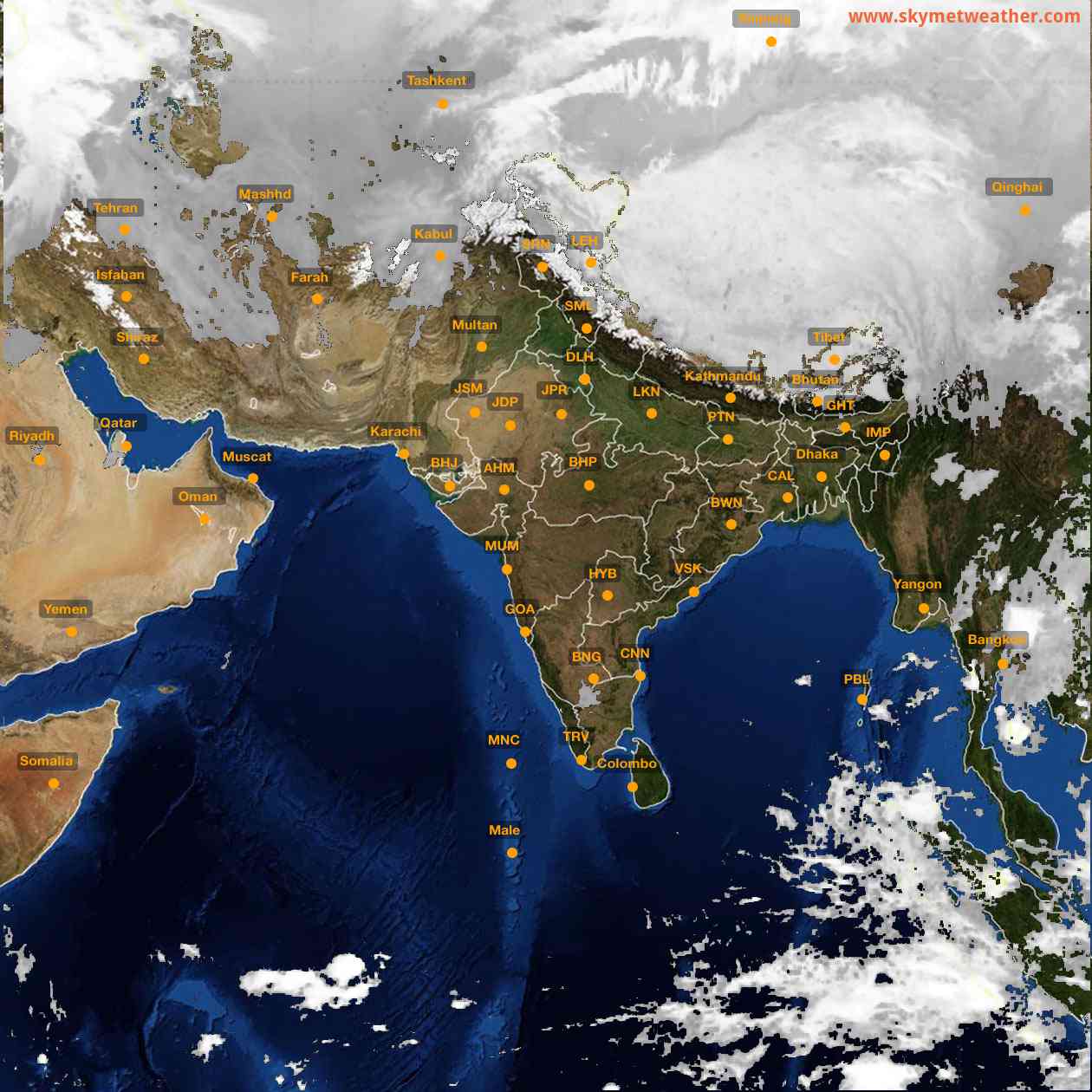 Latest INSAT Weather Satellite Image of India - Infrared Map - 04:00 IST on 27 February 2026