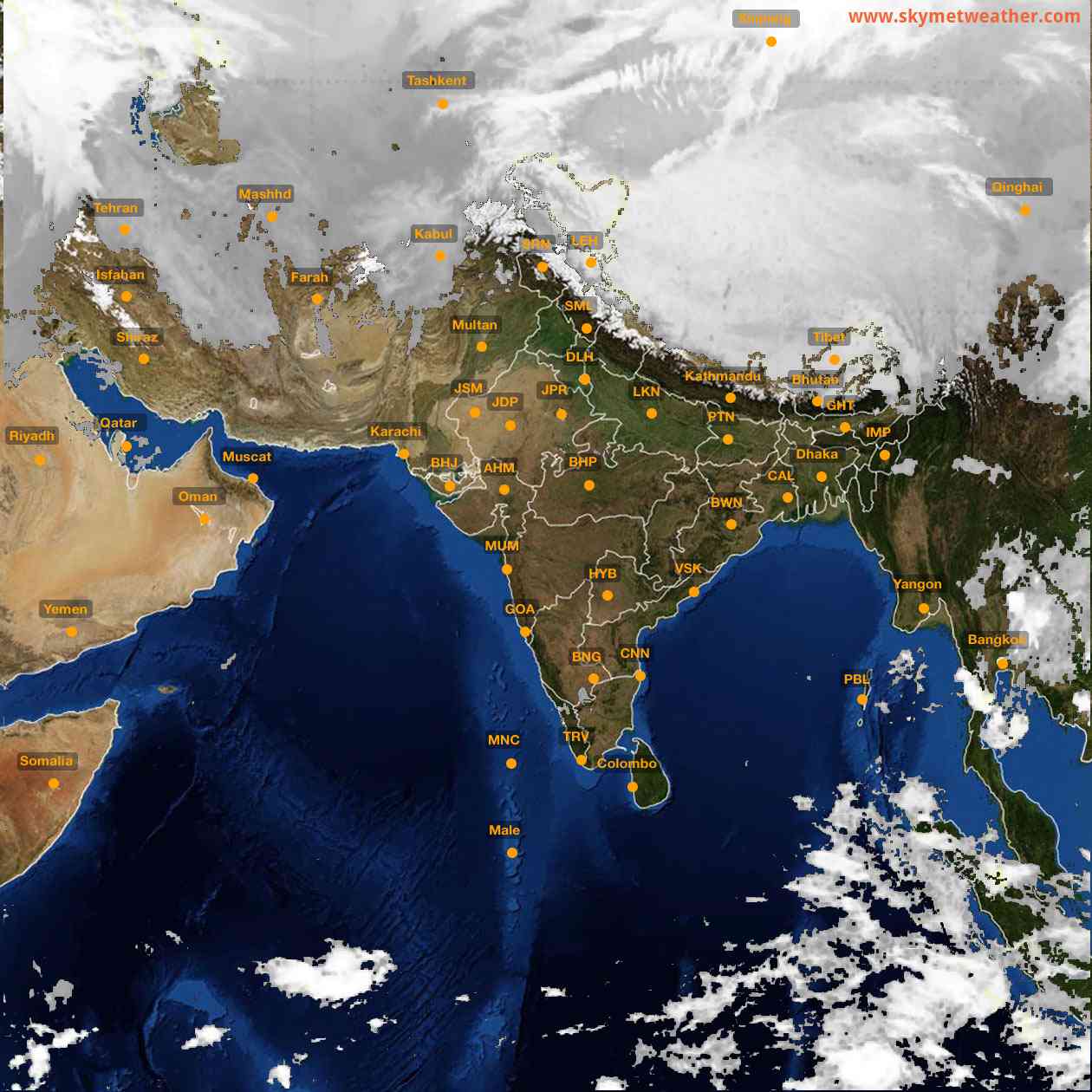 Latest INSAT Weather Satellite Image of India - Infrared Map - 07:00 IST on 27 February 2026