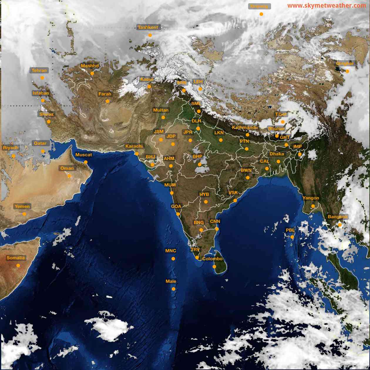 Latest INSAT Weather Satellite Image of India - Infrared Map - 11:00 IST on 27 February 2026