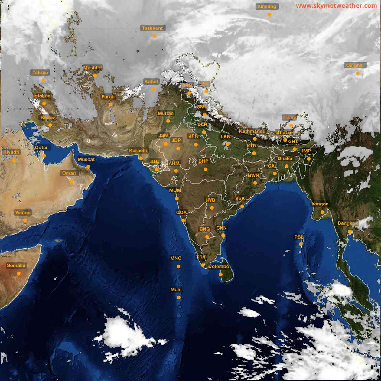 Latest INSAT Weather Satellite Image of India - Infrared Map - 04:00 IST on 28 February 2026