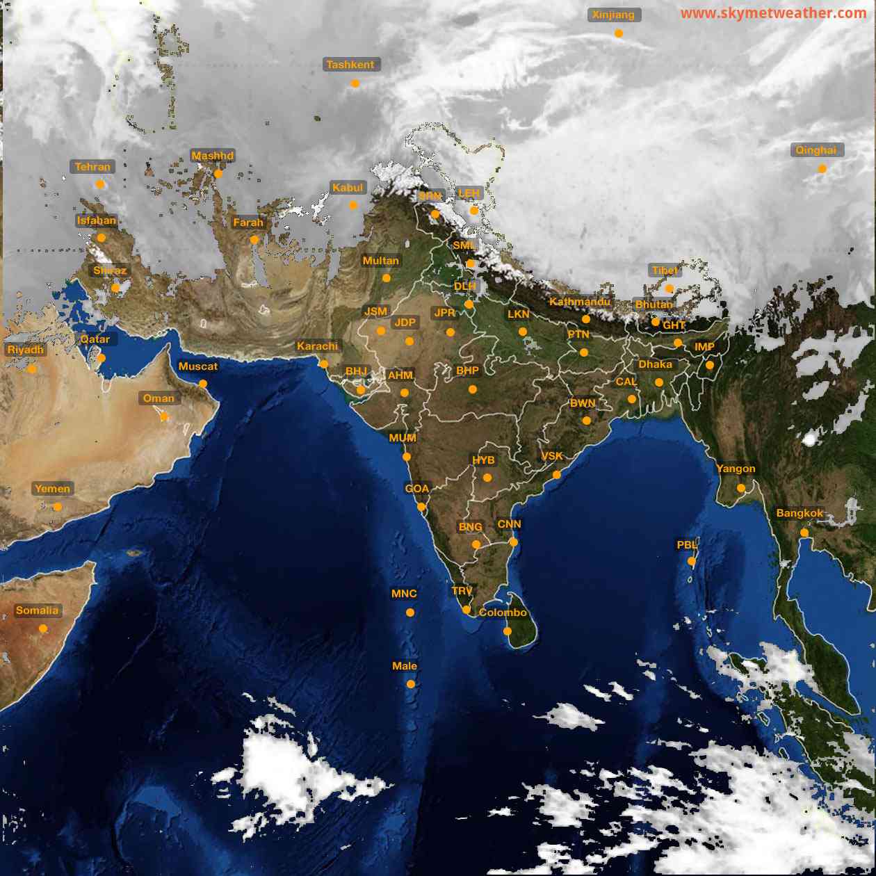 Latest INSAT Weather Satellite Image of India - Infrared Map - 06:00 IST on 28 February 2026
