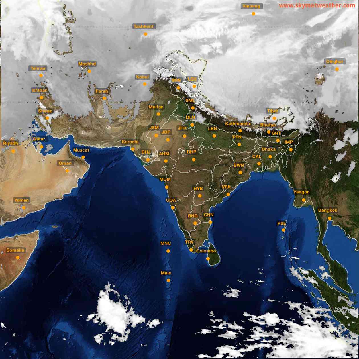 Latest INSAT Weather Satellite Image of India - Infrared Map - 08:00 IST on 28 February 2026