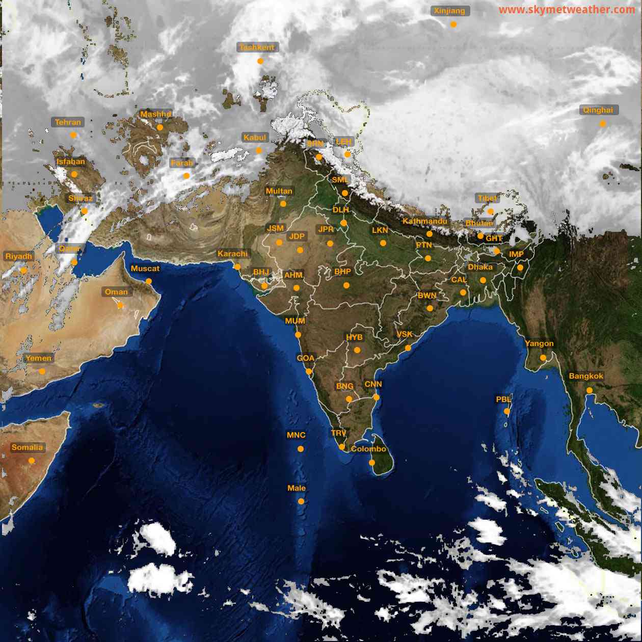 Latest INSAT Weather Satellite Image of India - Infrared Map - 04:00 IST on 2 March 2026