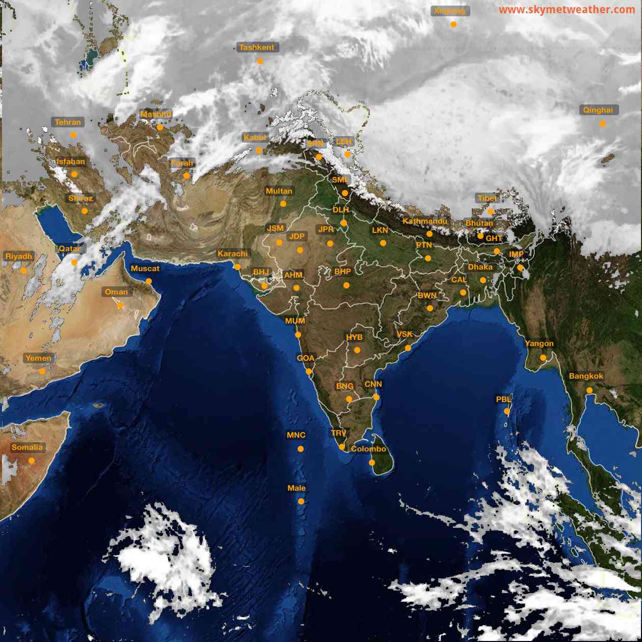 Latest INSAT Weather Satellite Image of India - Infrared Map - 01:00 IST on 3 March 2026