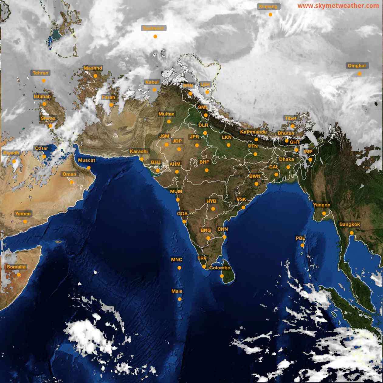 Latest INSAT Weather Satellite Image of India - Infrared Map - 07:00 IST on 3 March 2026