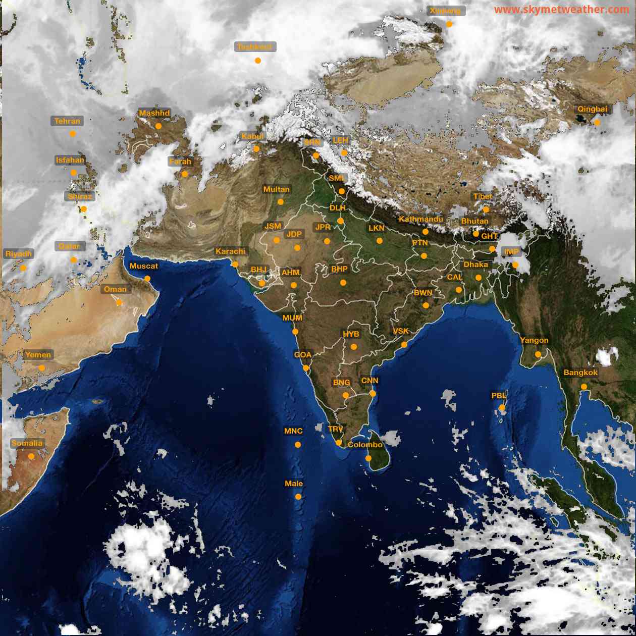 Latest INSAT Weather Satellite Image of India - Infrared Map - 11:00 IST on 3 March 2026