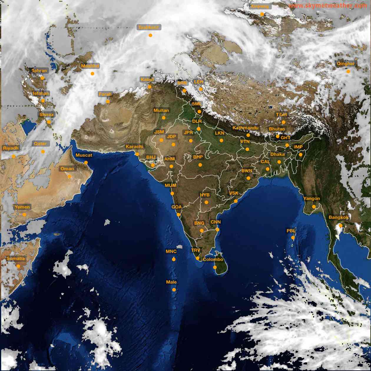 Latest INSAT Weather Satellite Image of India - Infrared Map - 12:00 IST on 4 March 2026
