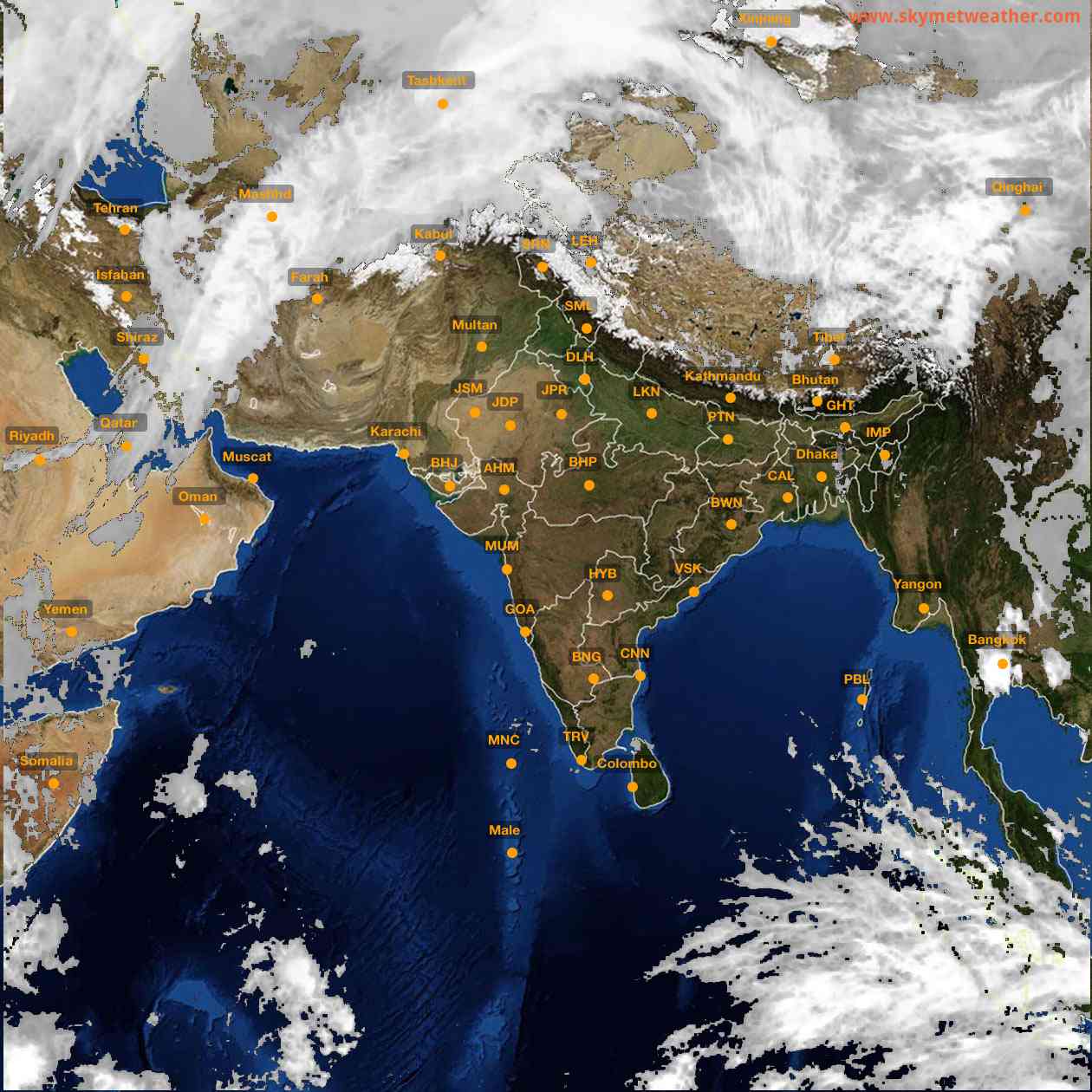 Latest INSAT Weather Satellite Image of India - Infrared Map - 14:00 IST on 4 March 2026