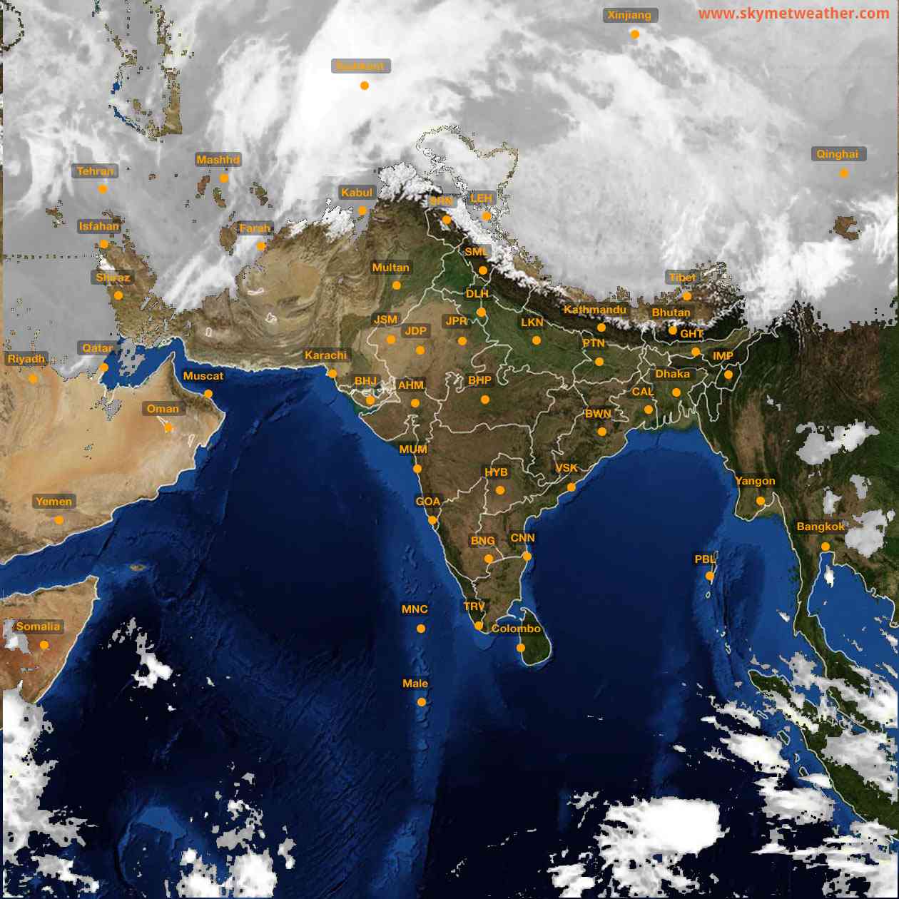 Latest INSAT Weather Satellite Image of India - Infrared Map - 06:00 IST on 5 March 2026