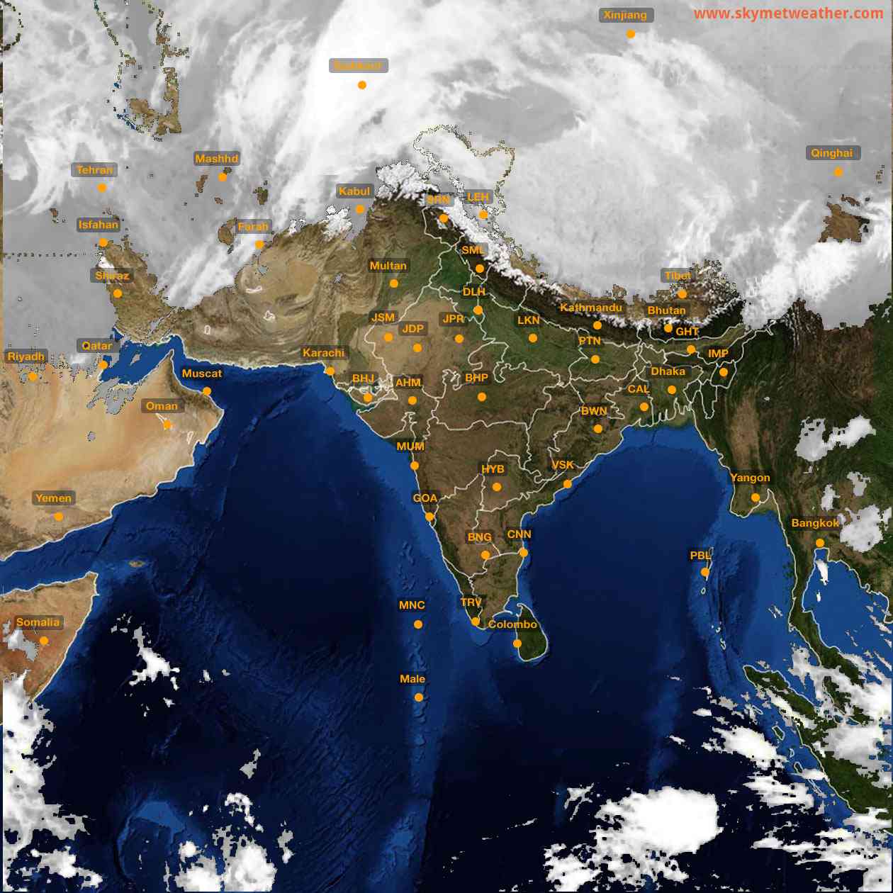 Latest INSAT Weather Satellite Image of India - Infrared Map - 07:00 IST on 5 March 2026