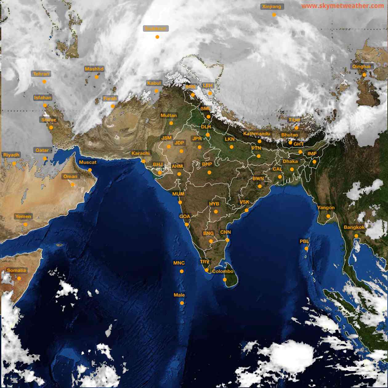 Latest INSAT Weather Satellite Image of India - Infrared Map - 08:00 IST on 5 March 2026