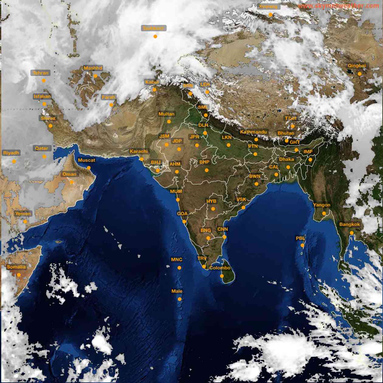 Latest INSAT Weather Satellite Image of India - Infrared Map - 11:00 IST on 5 March 2026