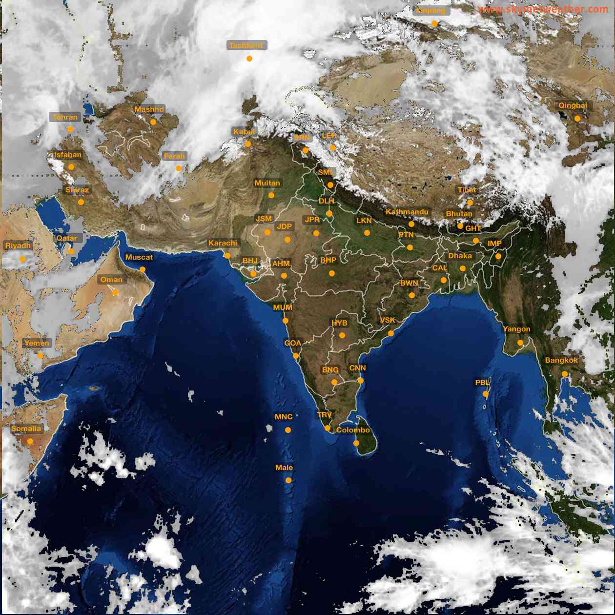 Latest INSAT Weather Satellite Image of India - Infrared Map - 12:00 IST on 5 March 2026