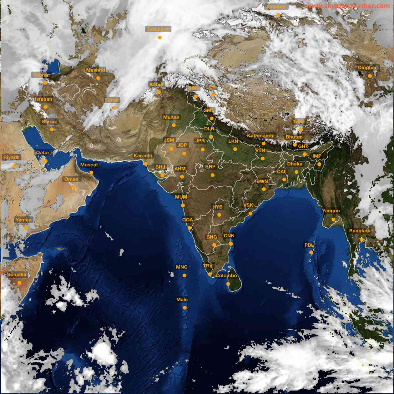 Latest INSAT Weather Satellite Image of India - Infrared Map - 13:00 IST on 5 March 2026