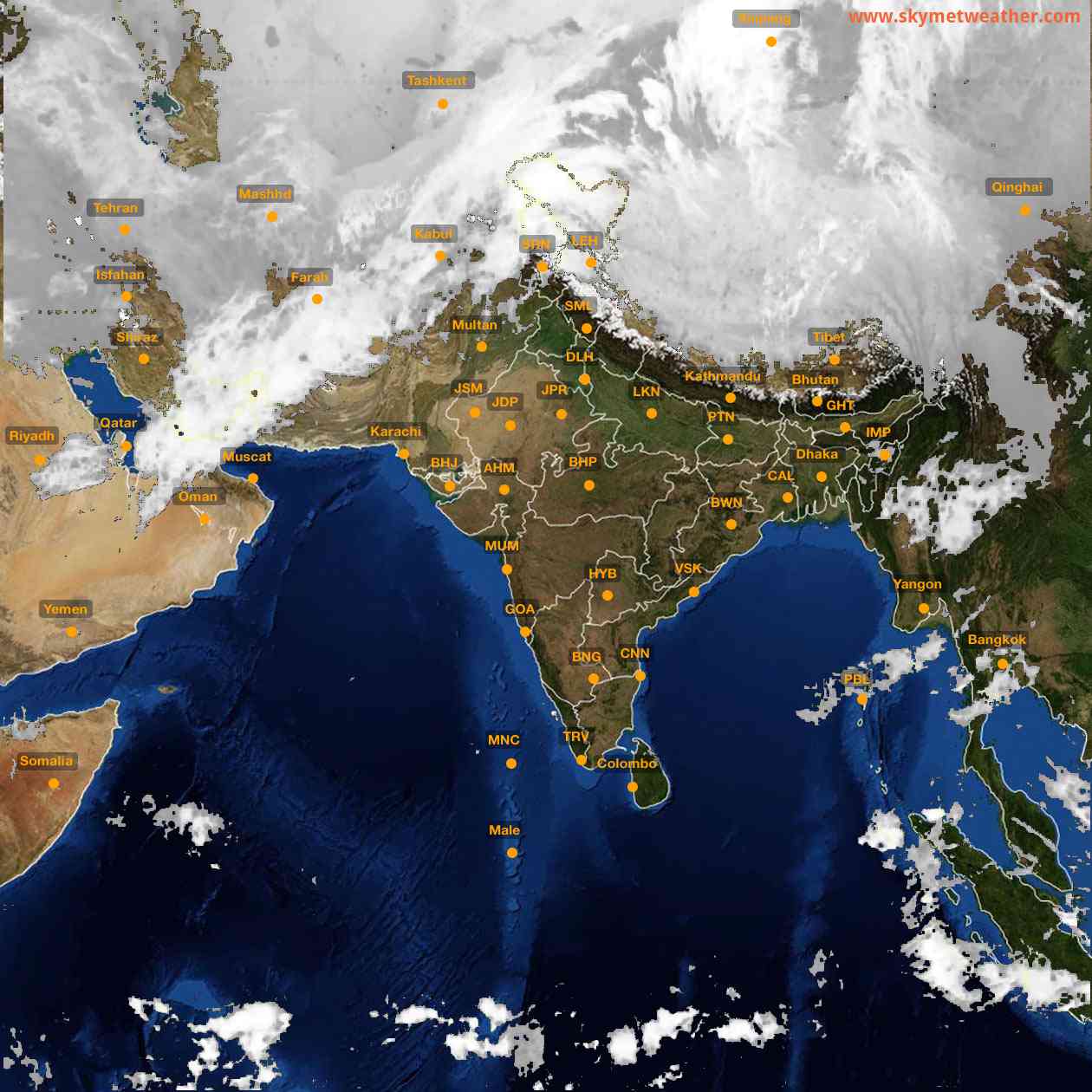 Latest INSAT Weather Satellite Image of India - Infrared Map - 06:00 IST on 11 March 2026